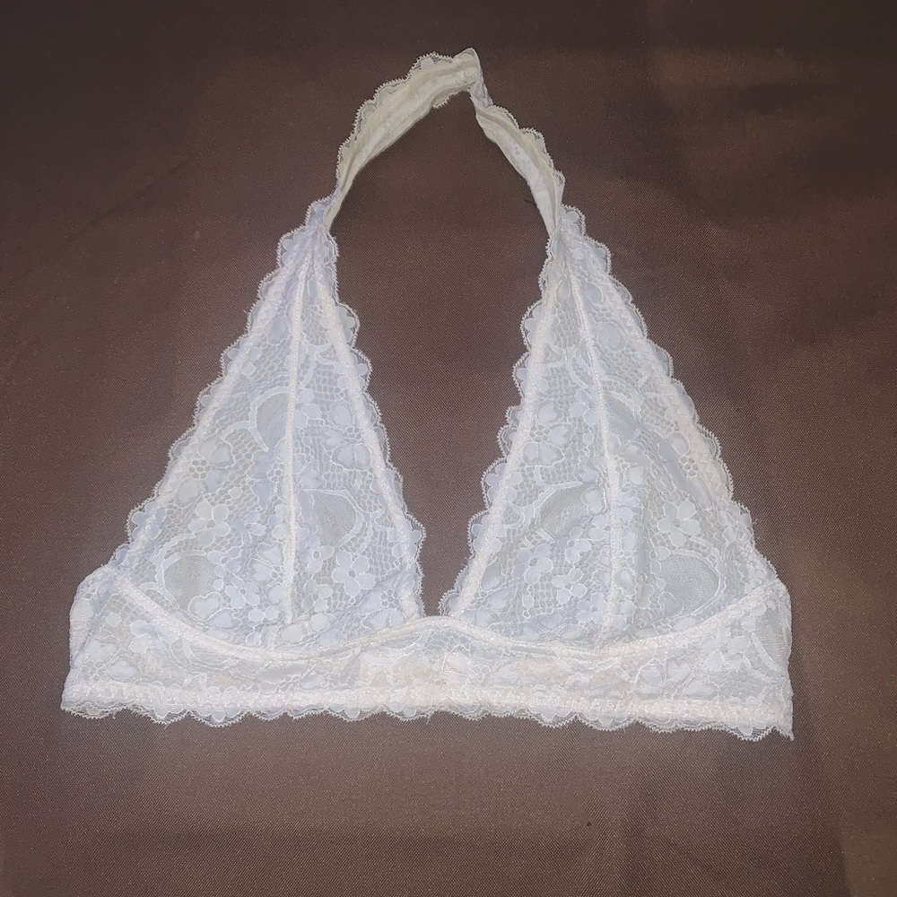 free people laced halter bralette